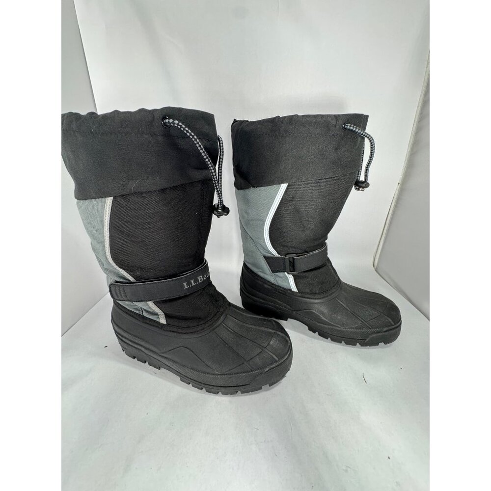 L.L. Bean Kids Size 5 Winter Boots Black & Gray Waterproof Insulated Snow